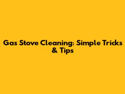 Gas Stove Cleaning: Simple Tricks & Tips